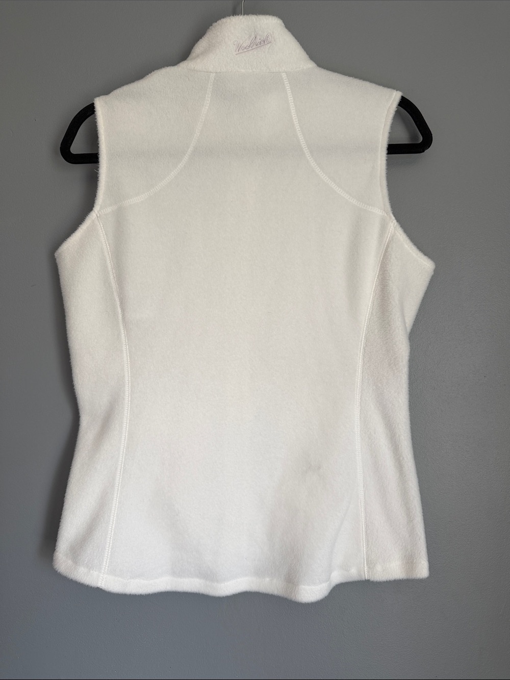 Woolrich Women's ClassicFleece Vest Full Zip Mock Neck White Gorpcore Cozy S - Picture 8 of 8